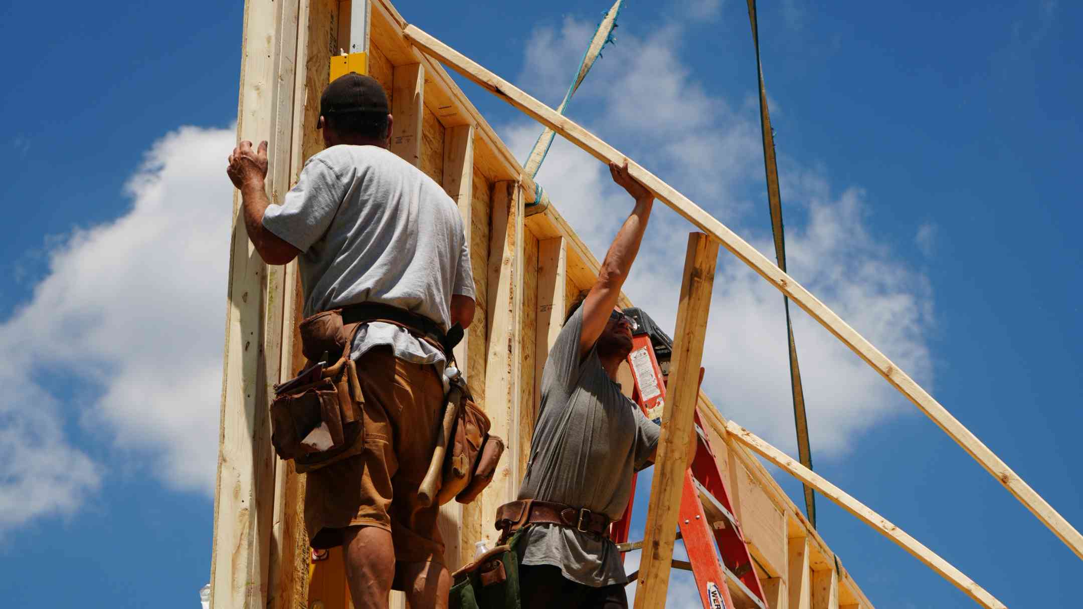 installation of wall panels roof trusses